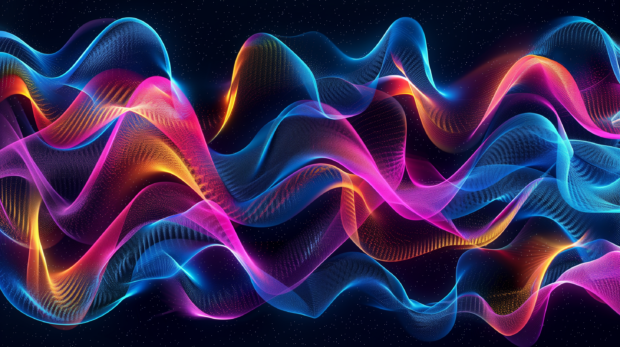 Abstract music waves, colorful sound waves 3.