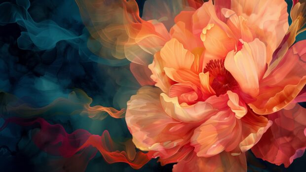Abstract surreal flowers, dreamlike quality, rich colors desktop HD wallpaper.