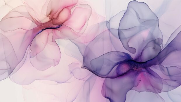 Abstract watercolor flowers, soft gradients, fluid shapes 1080p HD Wallpaper.