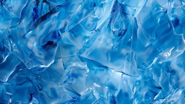 Blue abstract ice texture, crystalline forms, cool tones.