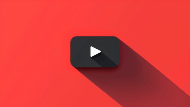 Bold YouTube logo background with a strong visual impact and striking color contrast.