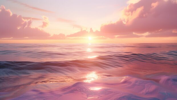 Calm ocean with gentle waves, vibrant sunset, peaceful horizon, 1920×1080 HD Wallpapers.