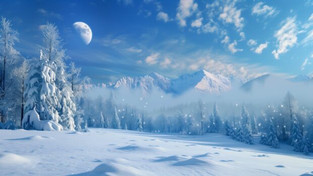 Cool Nature snow wallpaper .