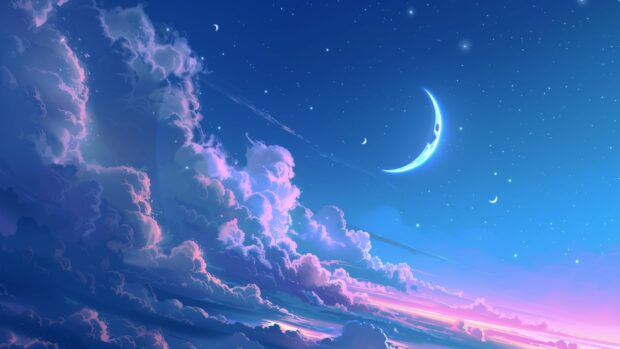 Cool moon and sky wallpaper HD.