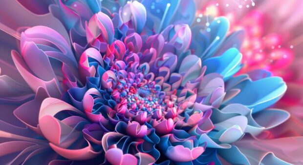 Cute 3D flower Desktop Background.