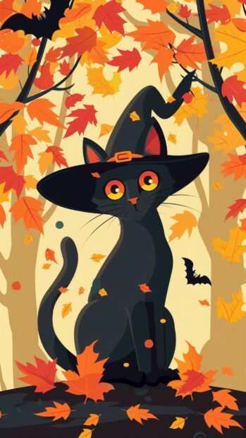 Cute Halloween Wallpaper for iPhone device.