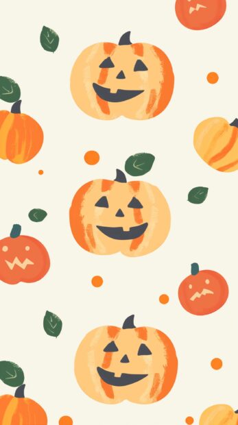 Cute Halloween pattern with the same pumpkins.