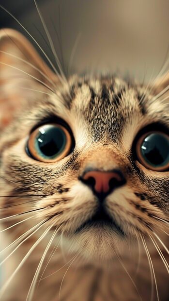 Cute cat 4K wallpaper iPhone with a curious look.