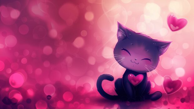 Cute cat background HD, Kawaii Character.
