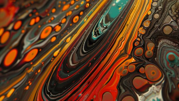 Fluid acrylic pour, marbled colors desktop background HD free download.