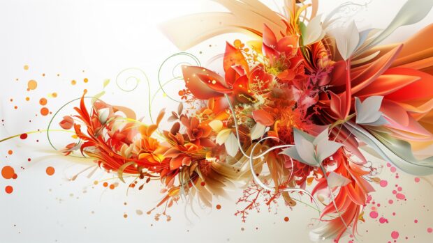 Free Abstract art floral explosion, bright colors, dynamic forms wallpaper HD.