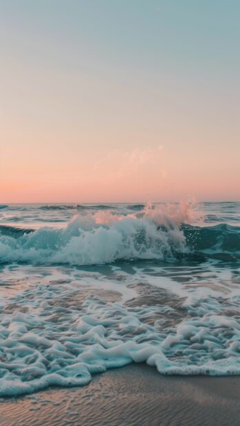 Free Download 4K wallpaper Beach with soft waves gently crashing on the shore.