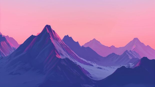 Free download 4K OLED Wallpaper with Minimalist abstract mountain peaks, subtle gradients.