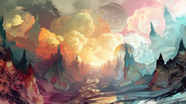 Free download Abstract art dreamscape, surreal landscapes and figures wallpaper for PC.