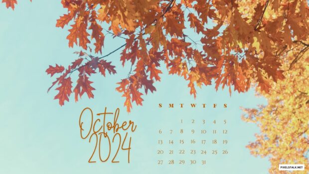 Free download October 2024 Calendar Wallpaper.