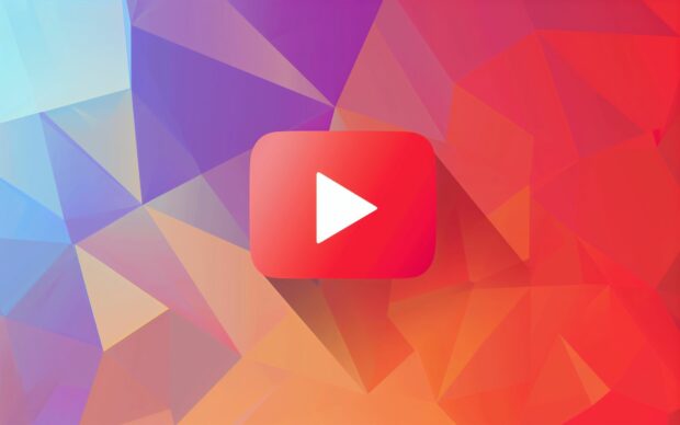 Geometric YouTube Logo featuring sharp angles and precise shapes.