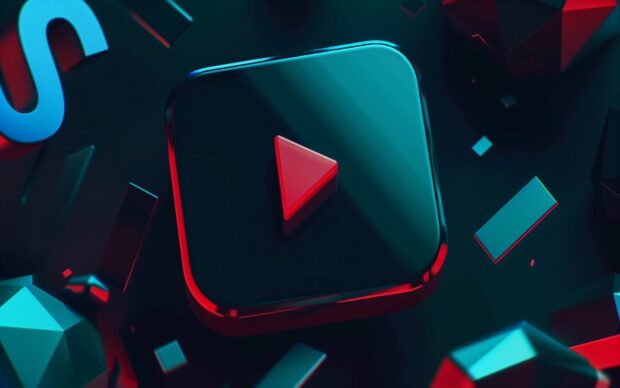 Geometric YouTube wallpaper featuring sharp angles and precise shapes.