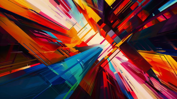 Geometric shapes in motion, dynamic design 4K Abstract Wallpaper.