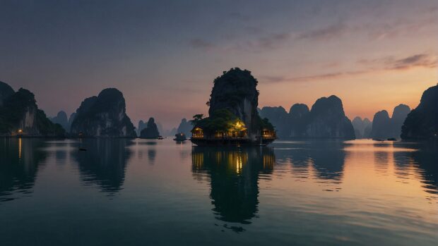 Ha Long Bay Digital Wallpaper 4K.