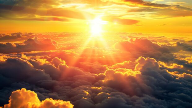 High definition Sunset Cloud Desktop Background HD, glowing sunset, vibrant sky, tranquil clouds.