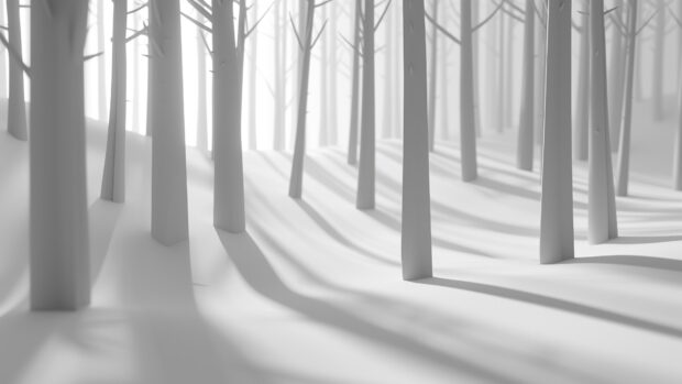 Minimalist abstract forest scene, minimal details desktop wallpaper.