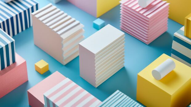 Minimalist abstract  geometric patterns, soft pastel colors HD Wallpaper PC.