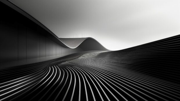 Minimalist abstract lines and shapes, monochrome Desktop HD Background.