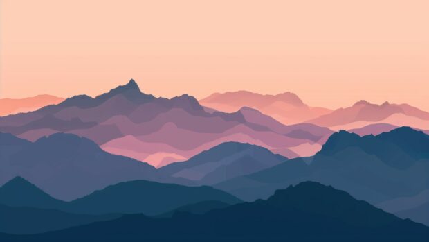 Minimalist abstract mountain peaks, subtle gradients Wallpaper 1080p.