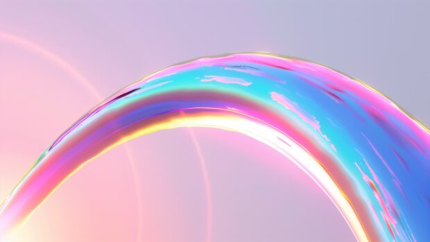 Minimalist abstract rainbow, gentle arcs and colors background for desktop.