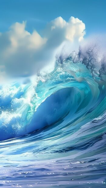 Ocean waves HD wallpaper for iPhone .