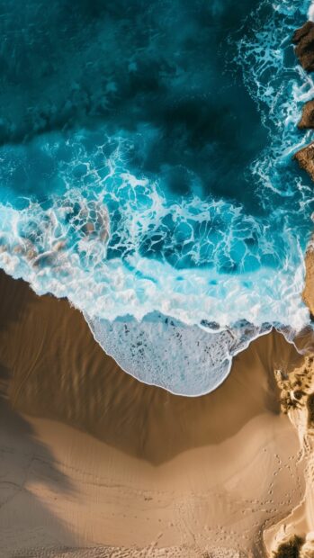 Ocean waves iPhone 4K wallpaper.
