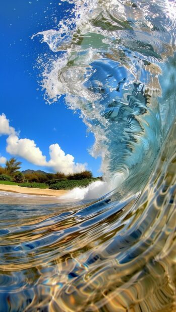 Ocean waves iPhone HD wallpapers.