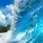 Ocean waves iPhone wallpaper.
