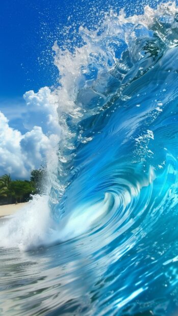Ocean waves iPhone wallpaper.