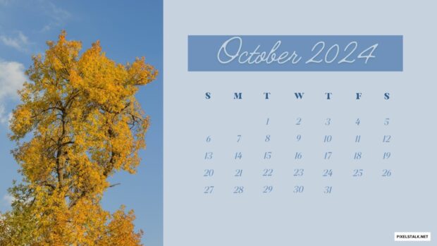 October 2024 Calendar Background Free download.