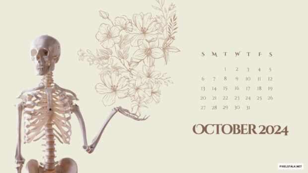 October 2024 Calendar Background, Halloween Calendar.