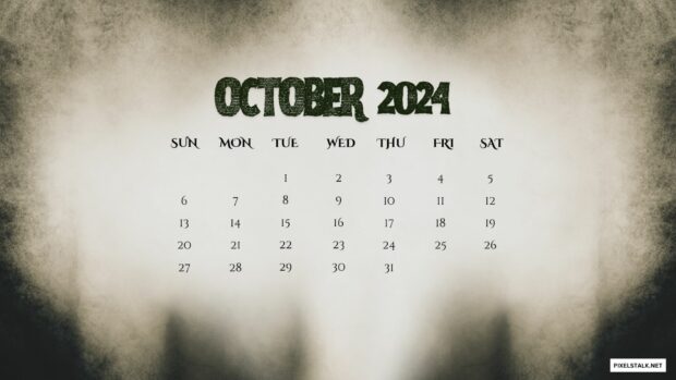 October 2024 Calendar Background for Desktop.