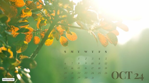 October 2024 Calendar Background for Desktop HD.