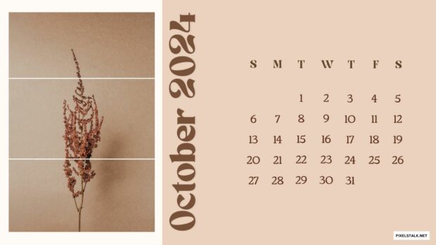 October 2024 Calendar Background for PC.