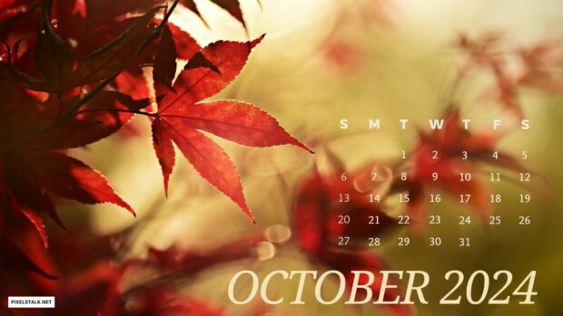 October 2024 Calendar Desktop Background.