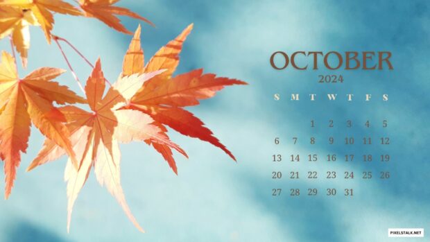 October 2024 Calendar Desktop Background.