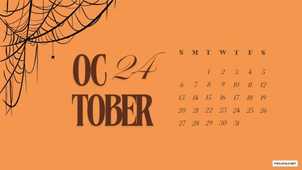 October 2024 Calendar Desktop HD Wallpaper.