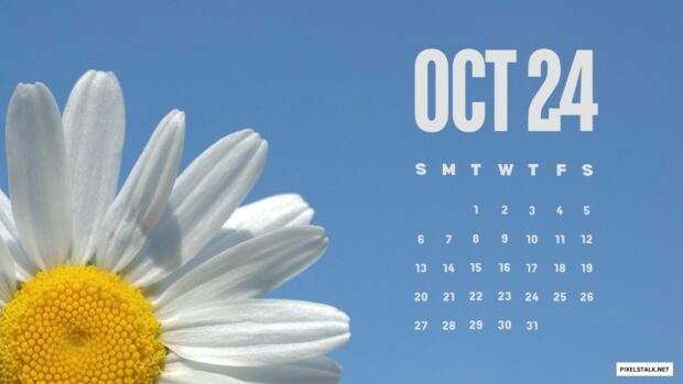 October 2024 Calendar Desktop Wallpaper.