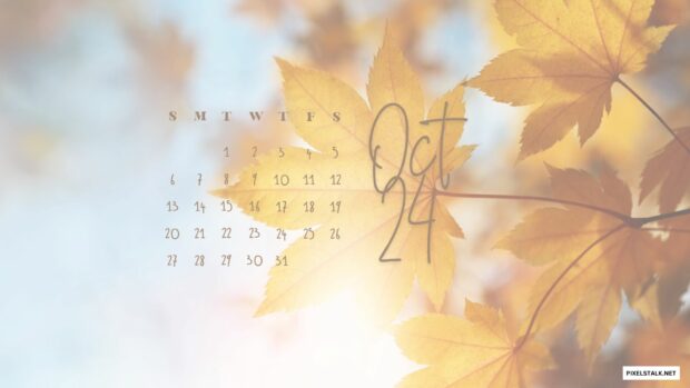 October 2024 Calendar Desktop Wallpapers.