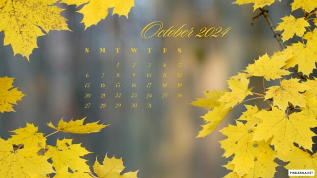 October 2024 Calendar Desktop Wallpapers HD Free download.