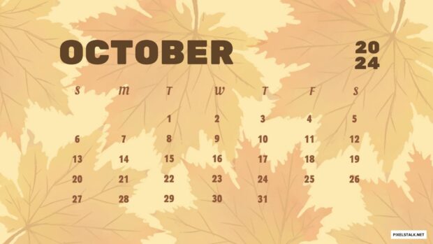 October 2024 Calendar Wallpaper.