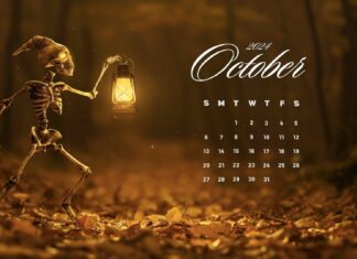 October 2024 Calendar Wallpaper for PC and Laptop.