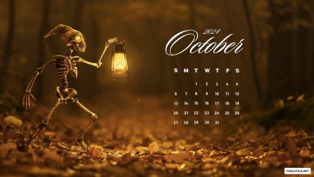 October 2024 Calendar Wallpaper for PC and Laptop.