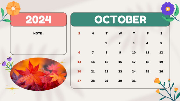 October 2024 Wallpaper Calendar.