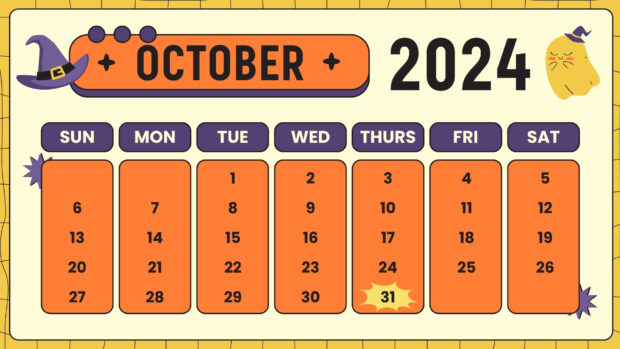 October Calendar 2024 Background.